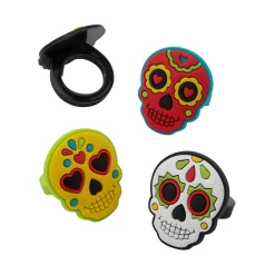 Day Of The Dead Sugar Skull Rings - 24 Pc.