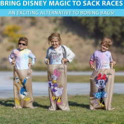 Disney Mickey And Friends Sack Race Party Game By Gosports - 6 Pack Bags For Kids
