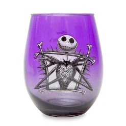 Disney Nightmare Before Christmas Jack Skellington Purple Stemless Wine Glass