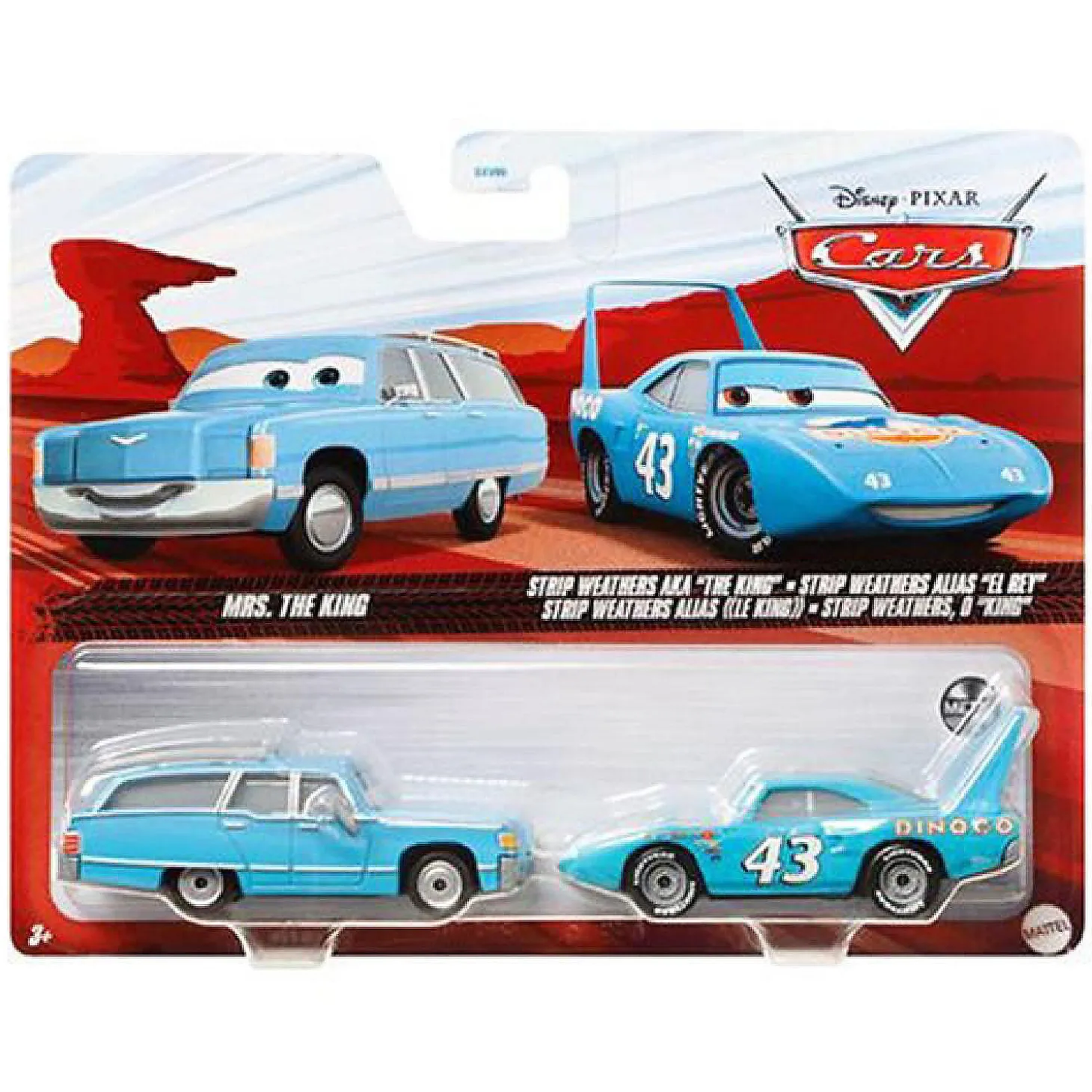 Disney Pixar Cars 3, Mrs. The King & Strip Weathers 2-Pack, 1:55 Scale Die-Cast