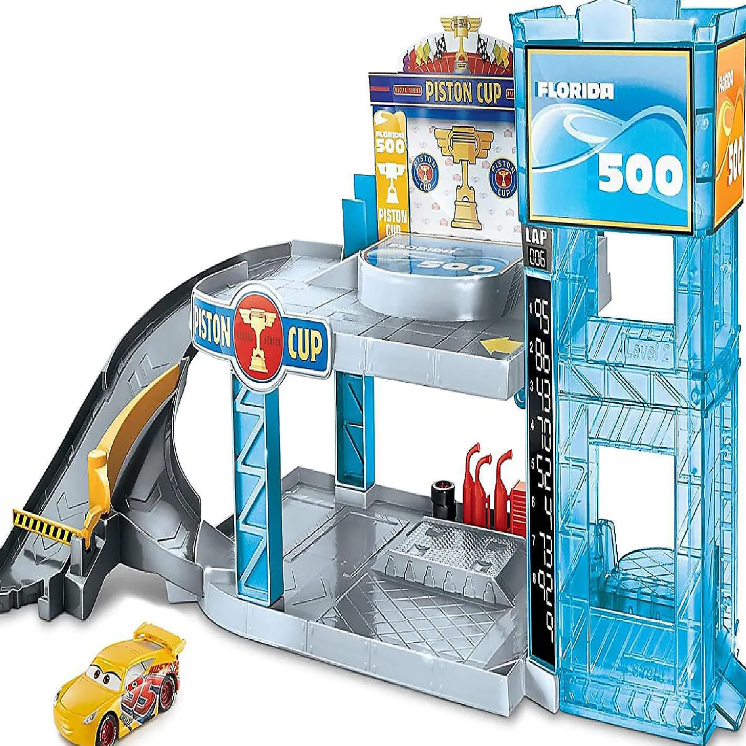 Disney Pixar Cars Stunt And Splash Red Playset W/ Color Change Lightning Mcqueen