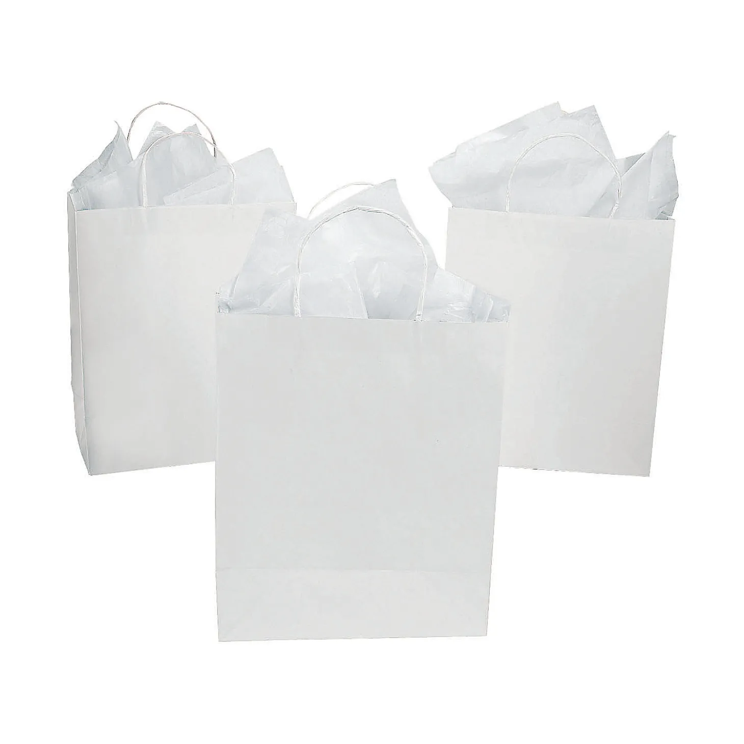 Diy Large White Gift Bags - 12 Pc.