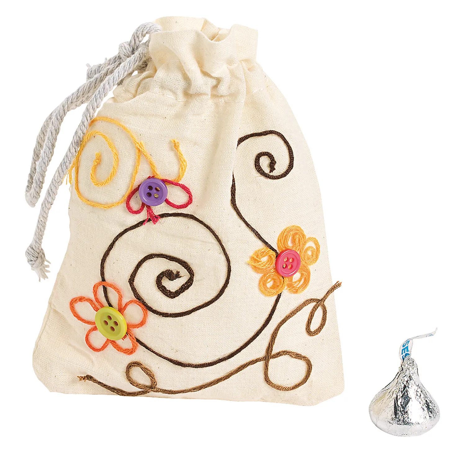 Diy Mini Canvas Drawstring Bags - 48 Pc.