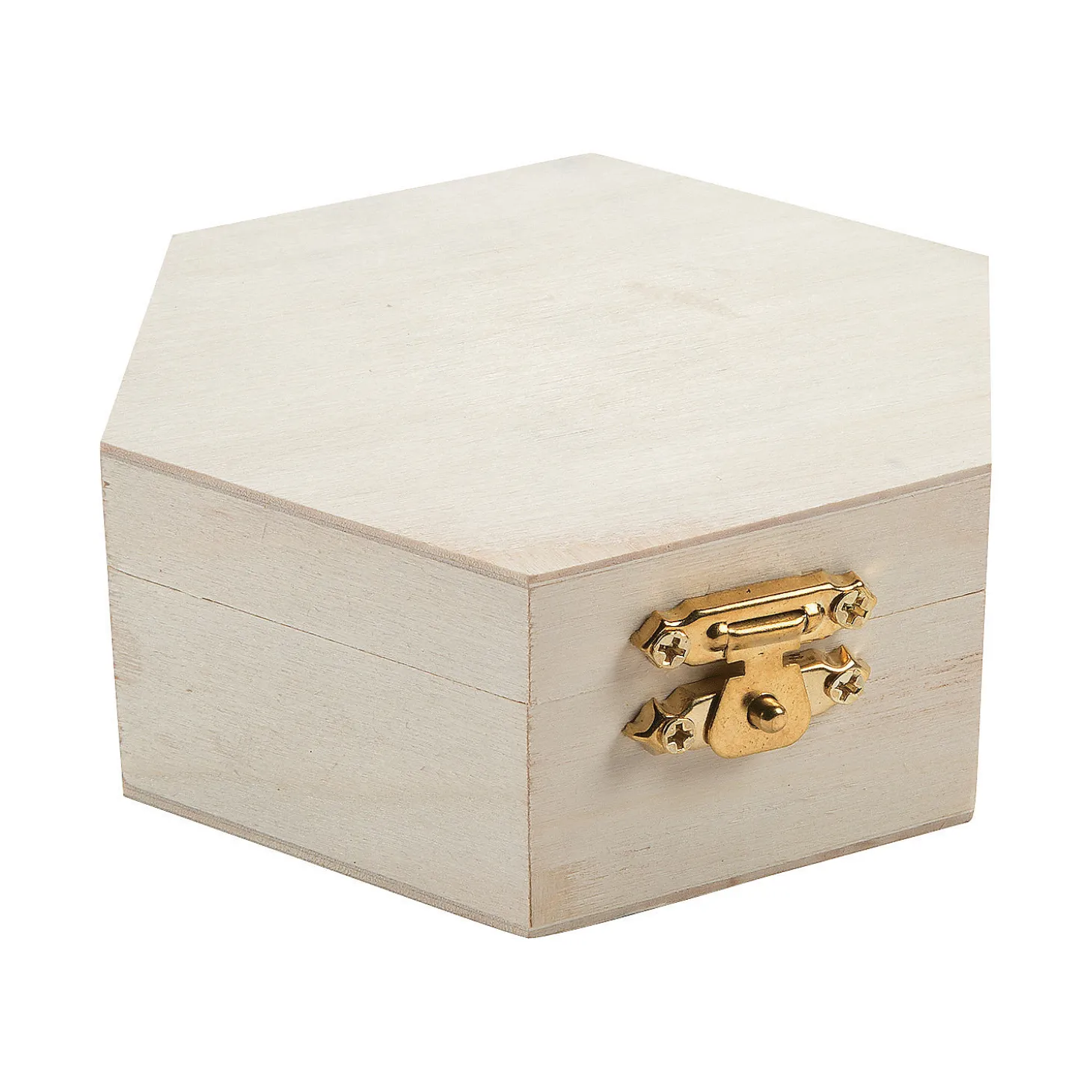 Diy Unfinished Wood Hexagon Box - 12 Pc.