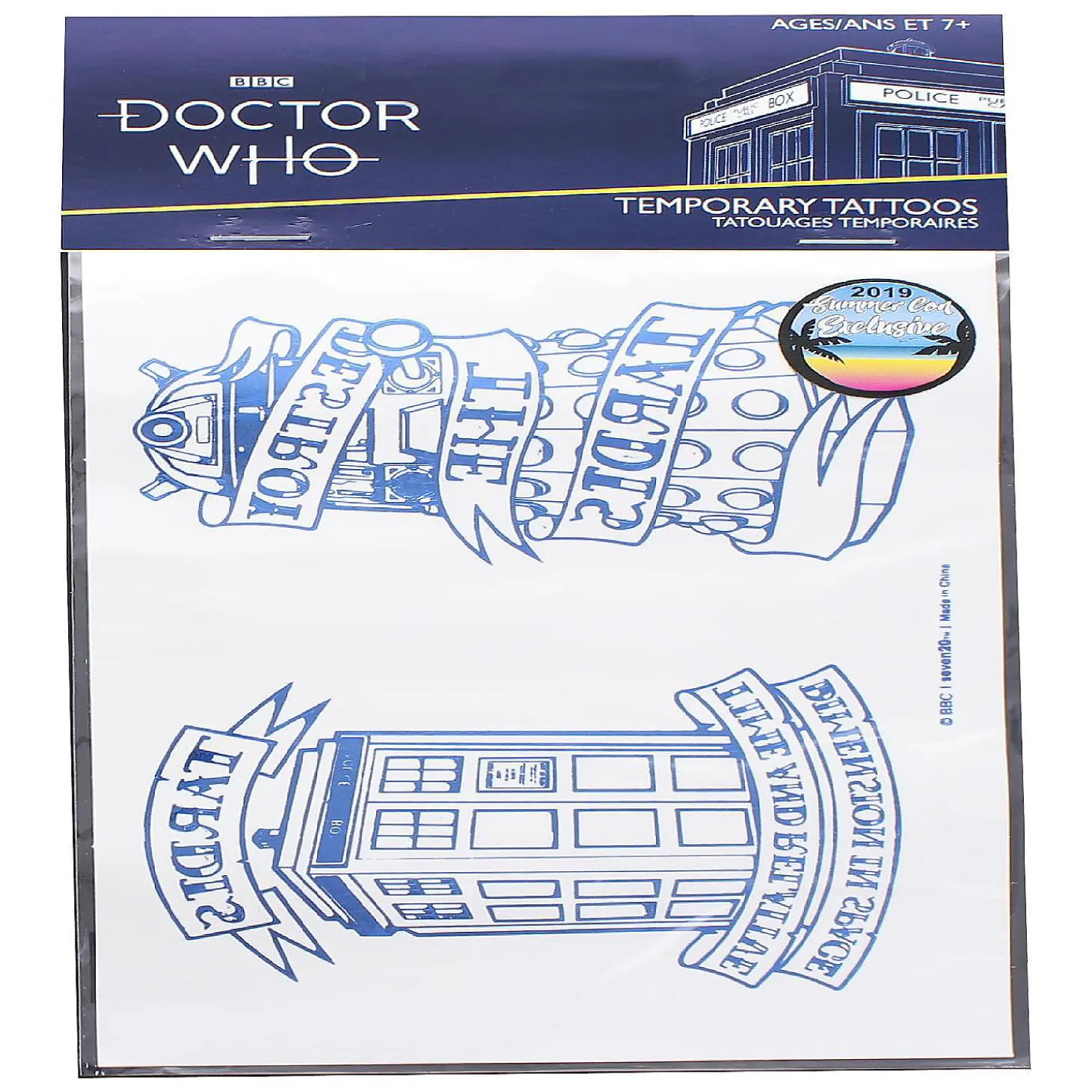 Doctor Who Steampunk Tardis Temporary Tattoo Sheet