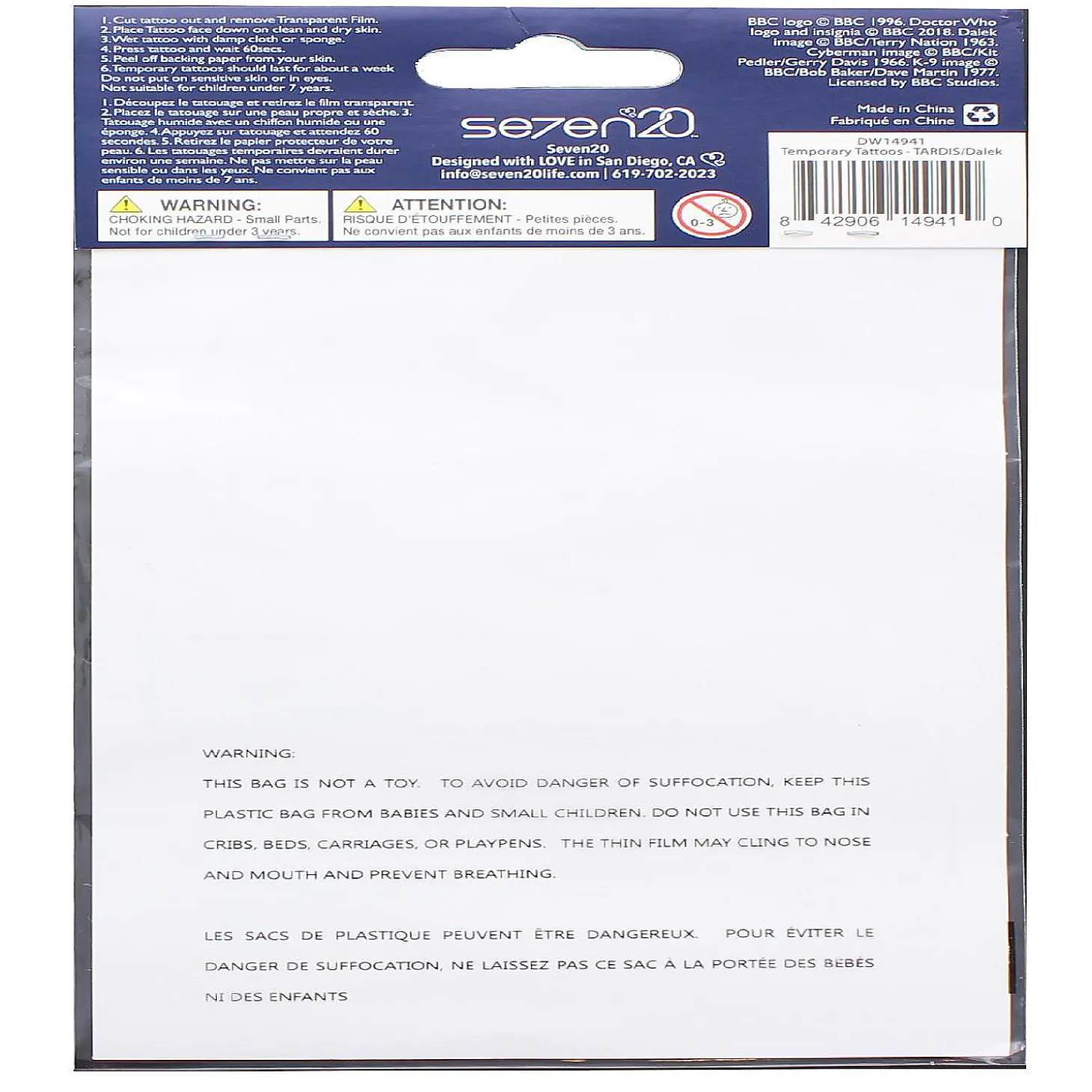 Doctor Who Steampunk Tardis Temporary Tattoo Sheet