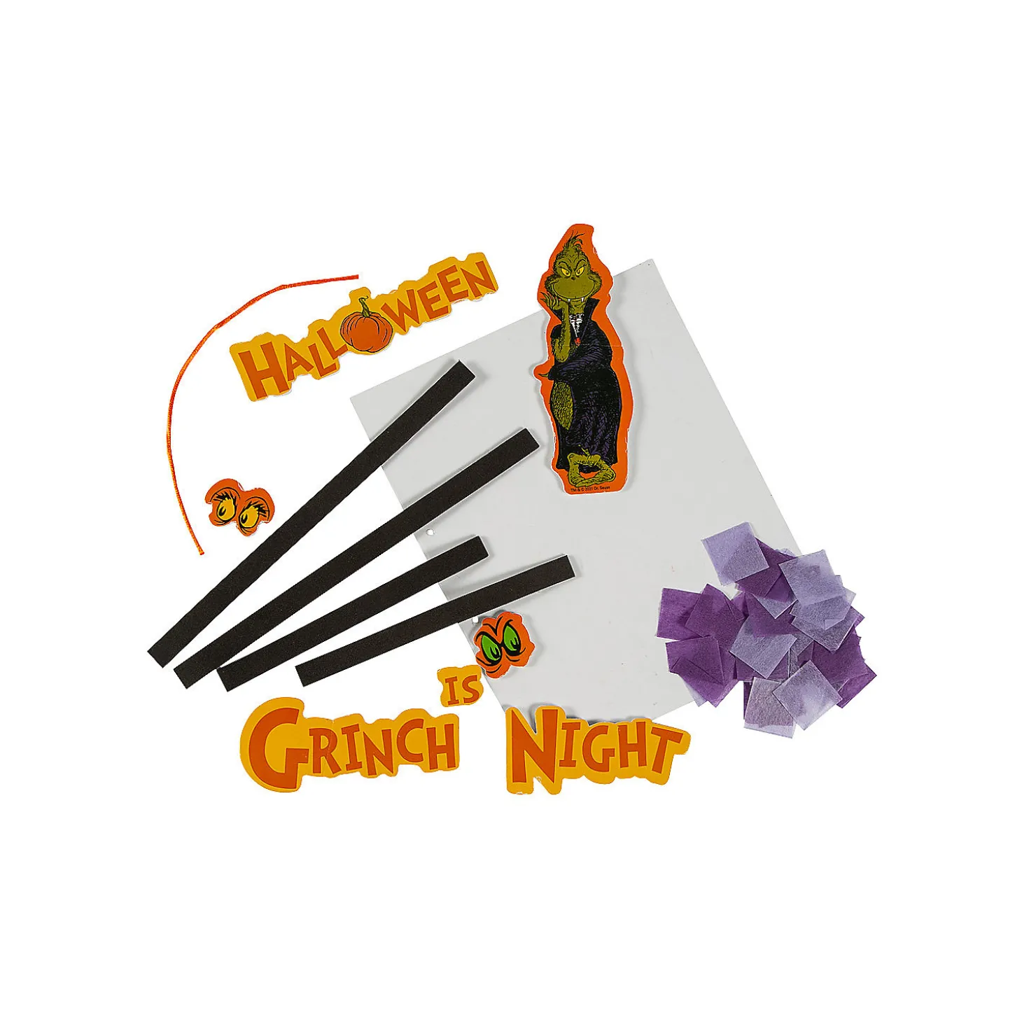 Dr. Seuss™ The Grinch Halloween Tissue Paper Sign Craft Kit - Makes 12