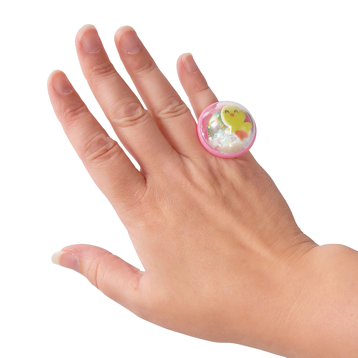 Easter Bunny, Chick & Egg Snow Globe Rings - 12 Pc.