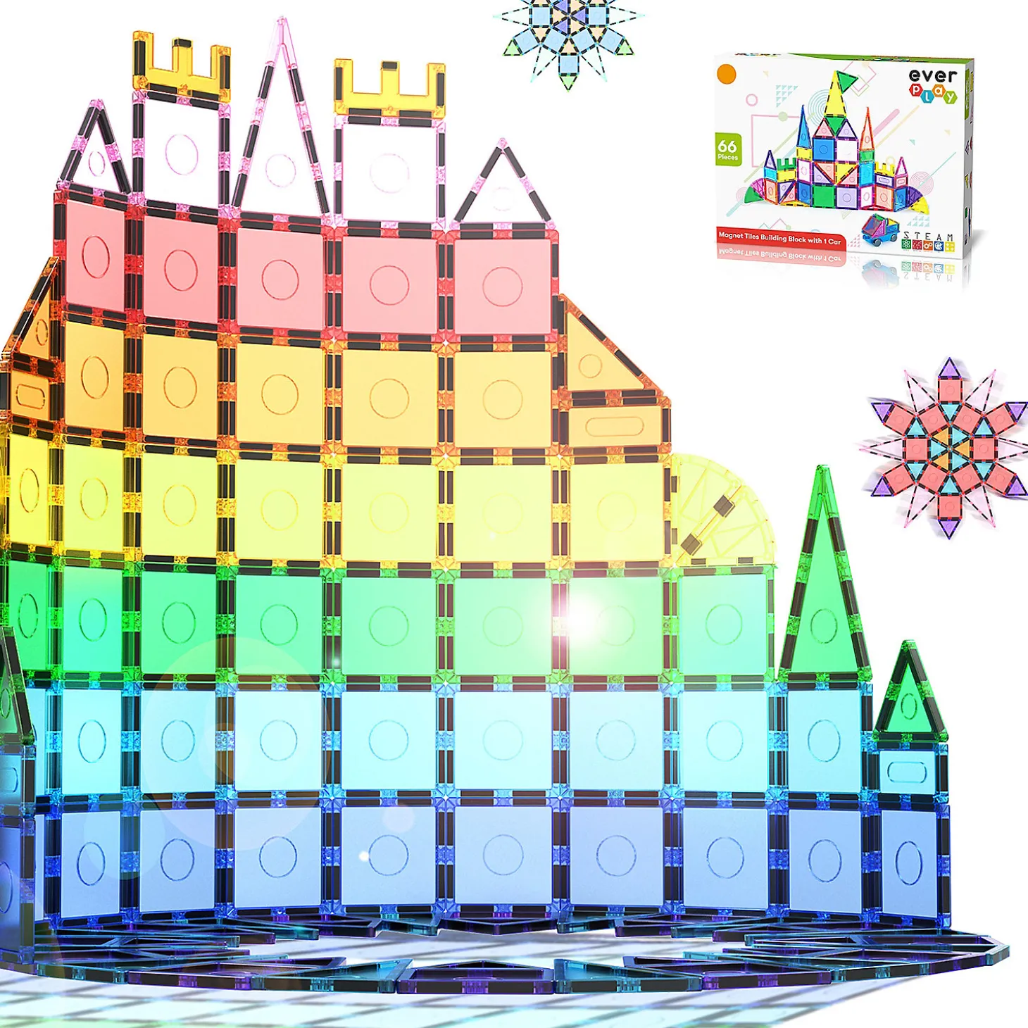 Everplay 66Pcs Magnetic Tile Set
