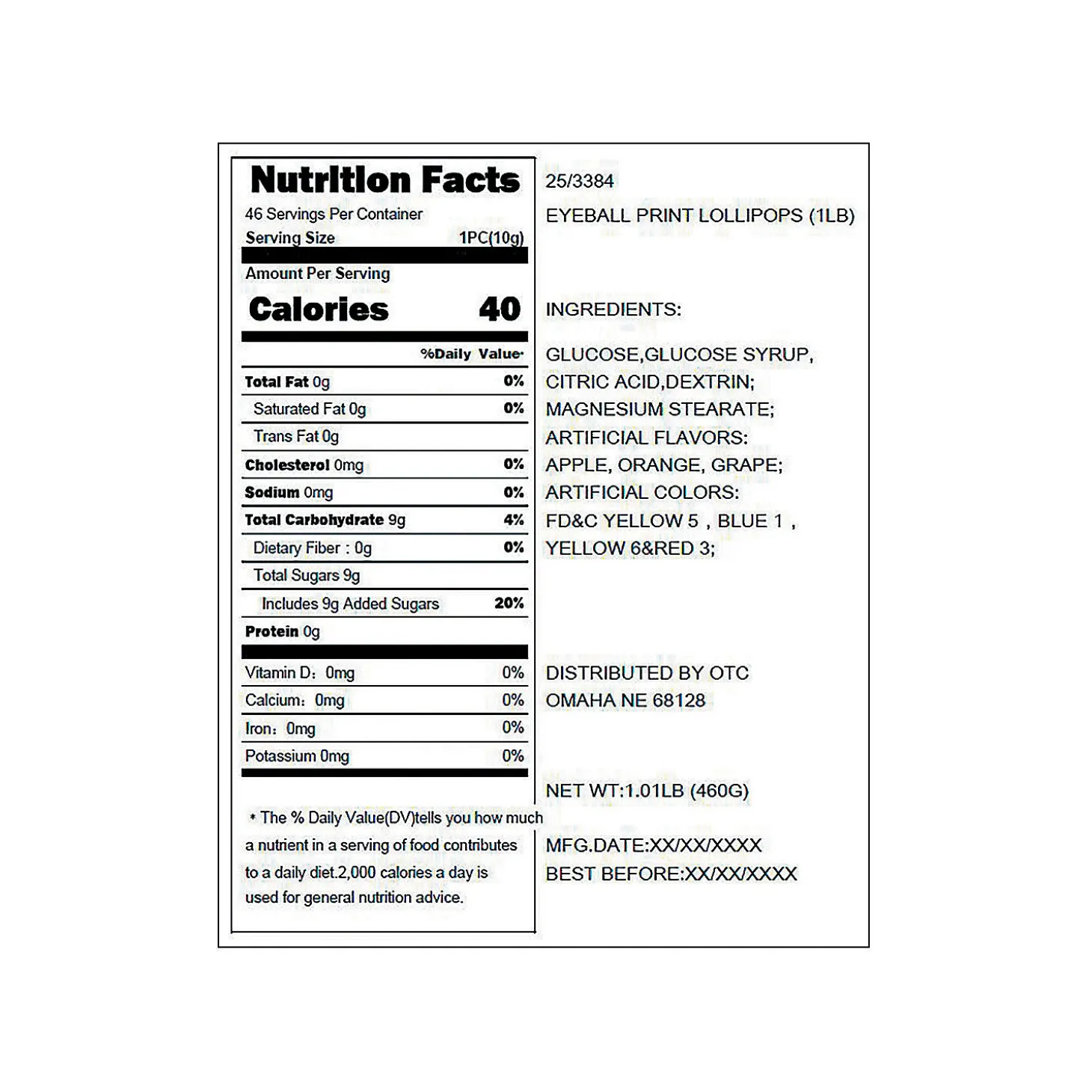 Eyeball Print Lollipops - 46 Pc.