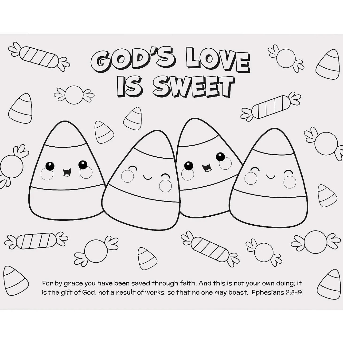 Faith Candy Corn Fold-Up Activity Sheets - 24 Pc.