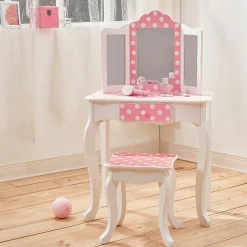 Fantasy Fields - Fashion Polka Dot Prints Gisele Play Vanity Set - Pink / White