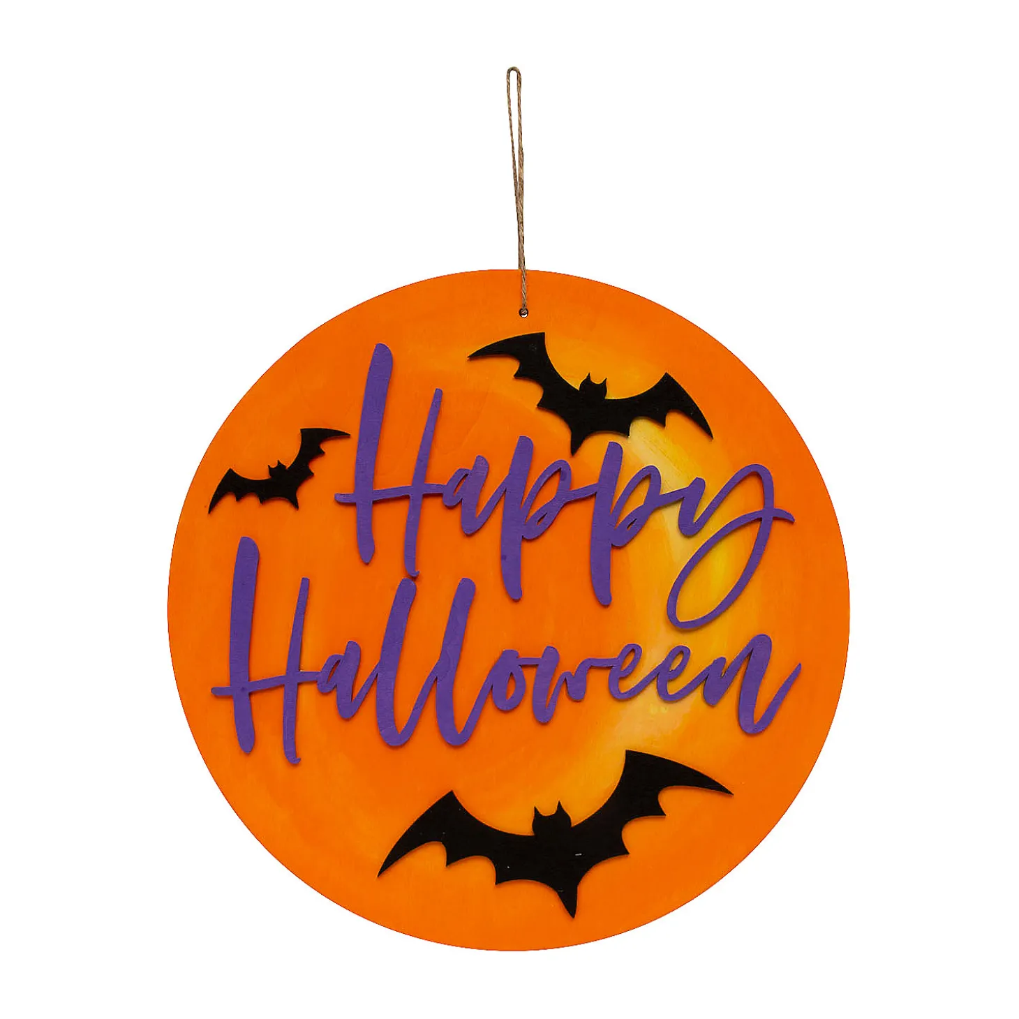 Felt Bat Happy Halloween Wood Sign Craft Kit - Makes 1