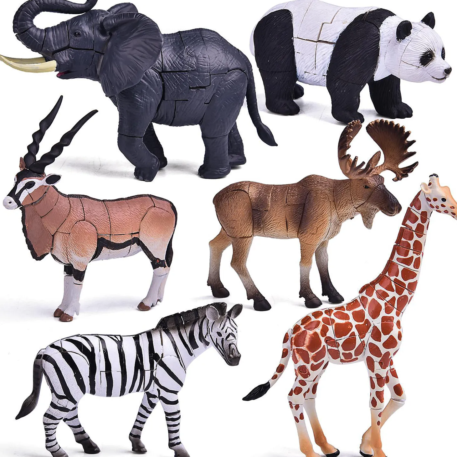 Fun Little Toys - 6 Pcs Wild Animal Building Blocks