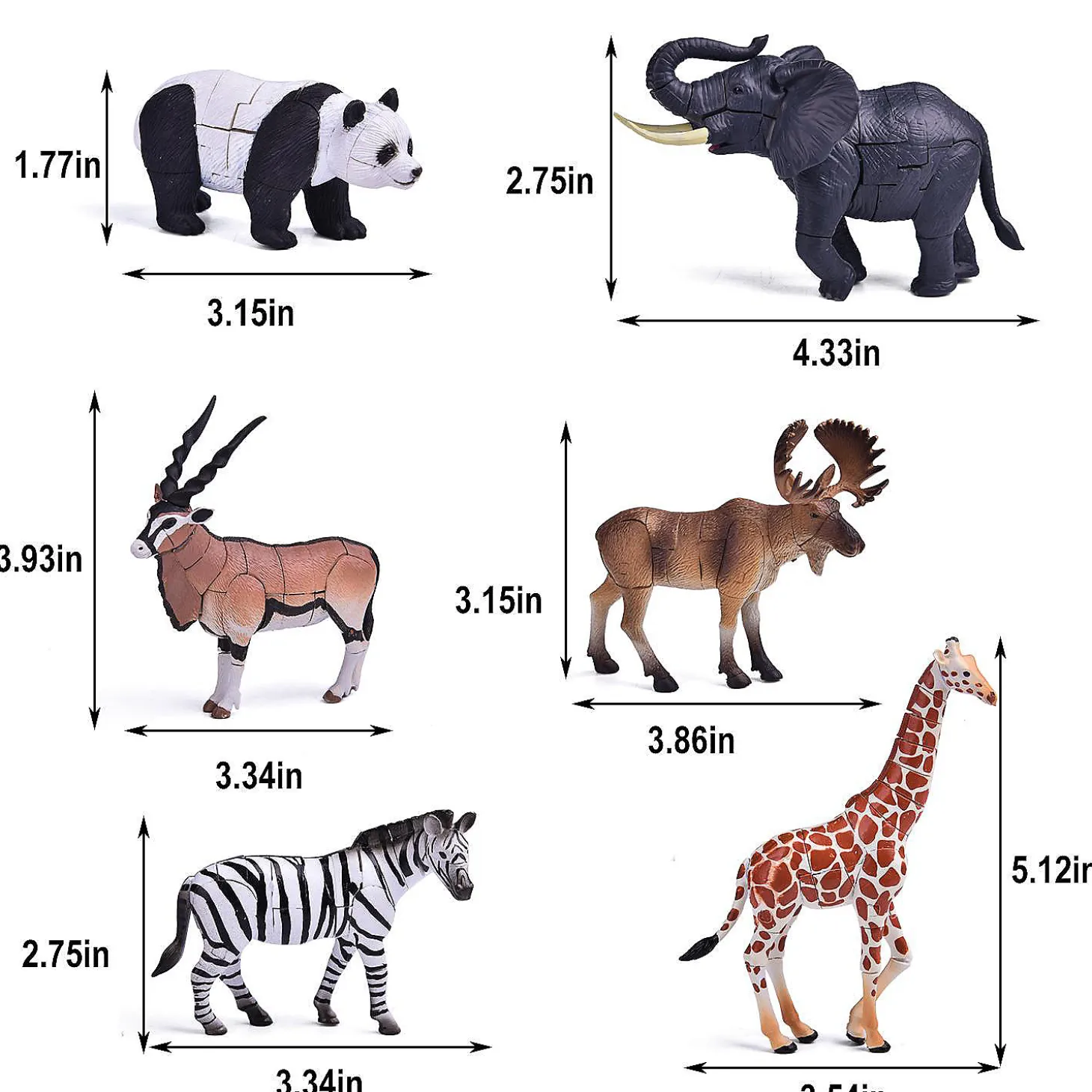 Fun Little Toys - 6 Pcs Wild Animal Building Blocks