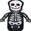 Gemmy Airblown Happy Skeleton 3.5 Ft Tall Multicolored