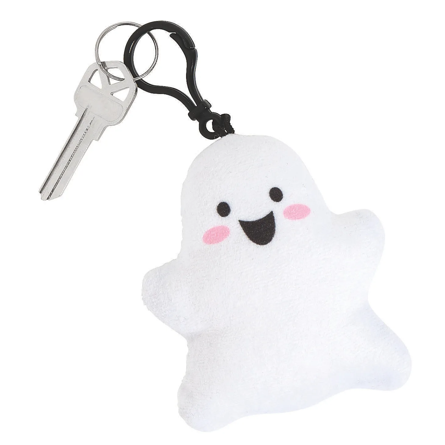 Ghost Plush Backpack Clip Keychains - 12 Pc.