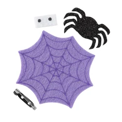 Glitter Felt Halloween Spider Pin Craft Kit - Makes 12