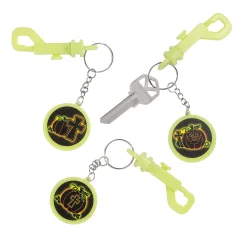 Glow-In-The-Dark Halloween Christian Pumpkin Backpack Clip Keychains - 12 Pc.