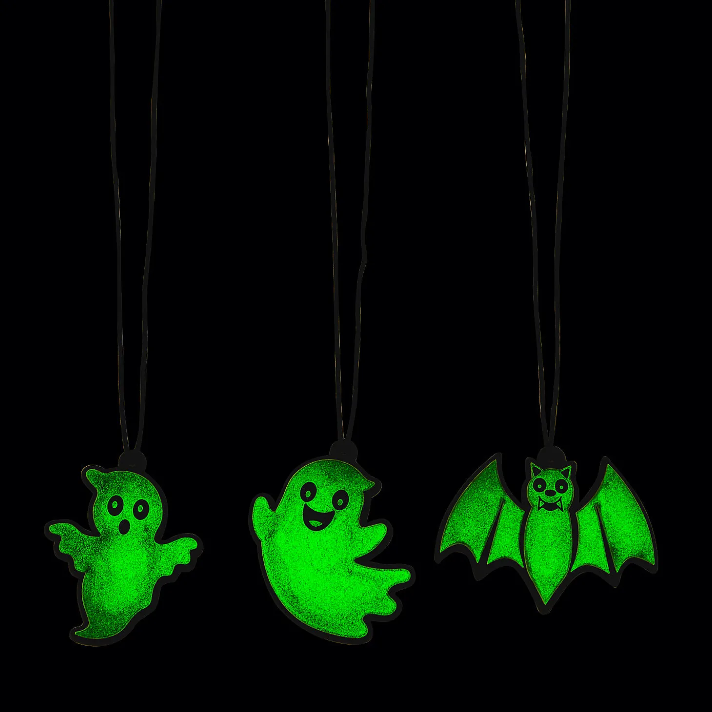 Glow-In-The-Dark Halloween Characters Necklaces - 12 Pc.