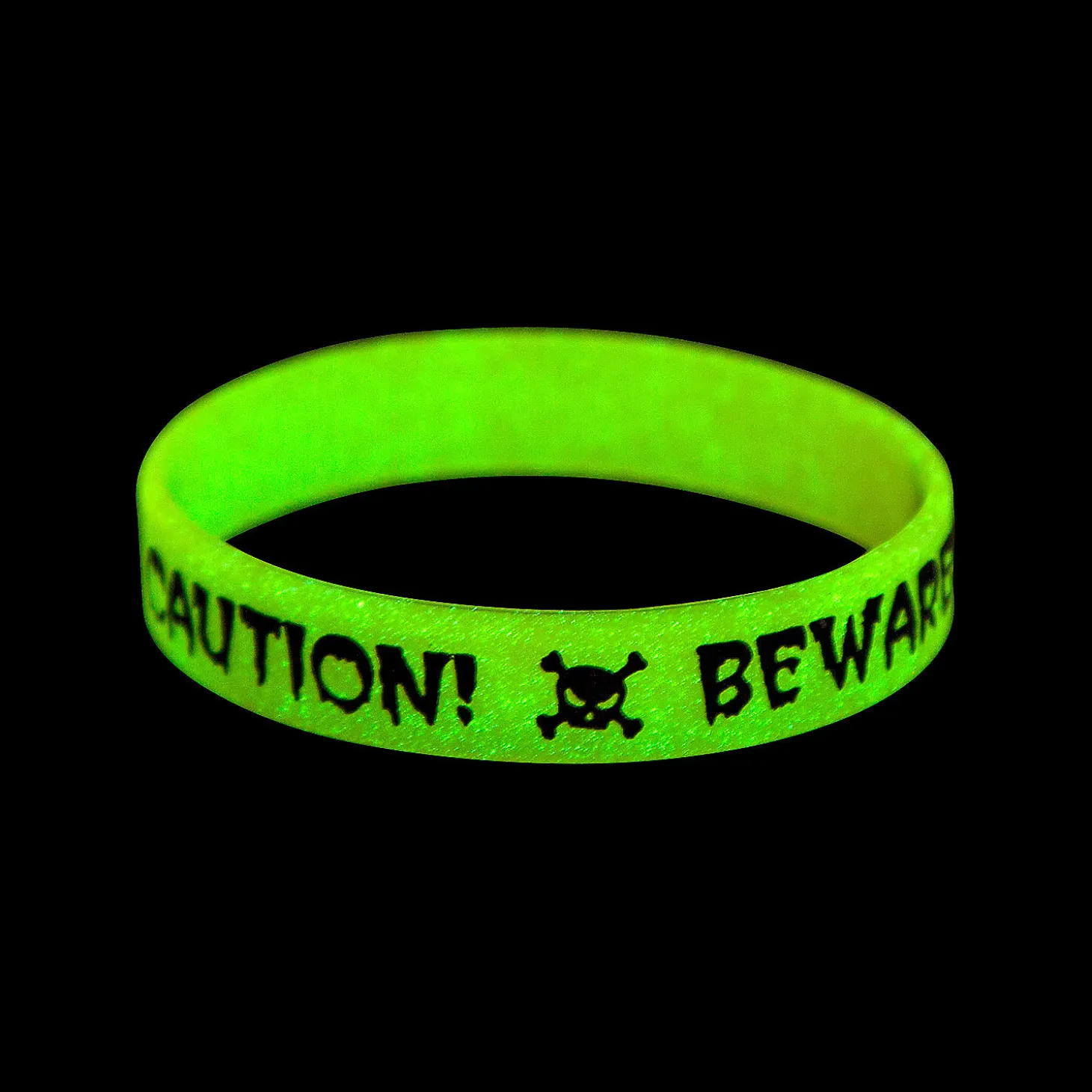 Glow-In-The-Dark Halloween Skull Bracelets - 12 Pc.