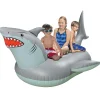 Gofloats Giant Inflatable Shark Pool Float With Shark Drink Float