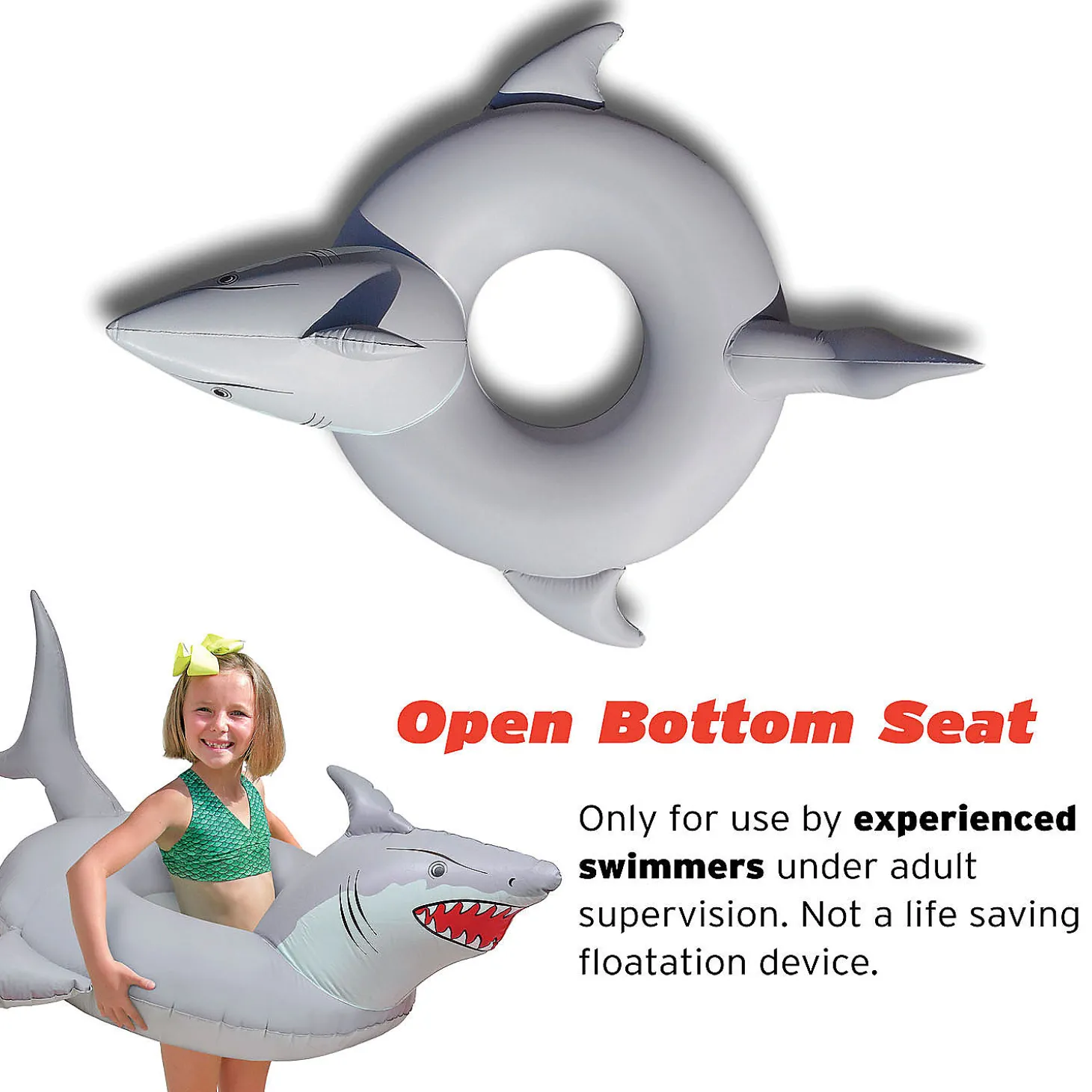 Gofloats 'Great White Bite' Jr Pool Float Party Tube