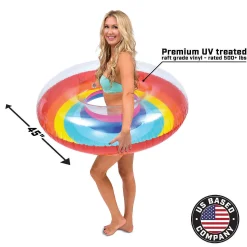 Gofloats Rainbow Party Tube Inflatable Raft