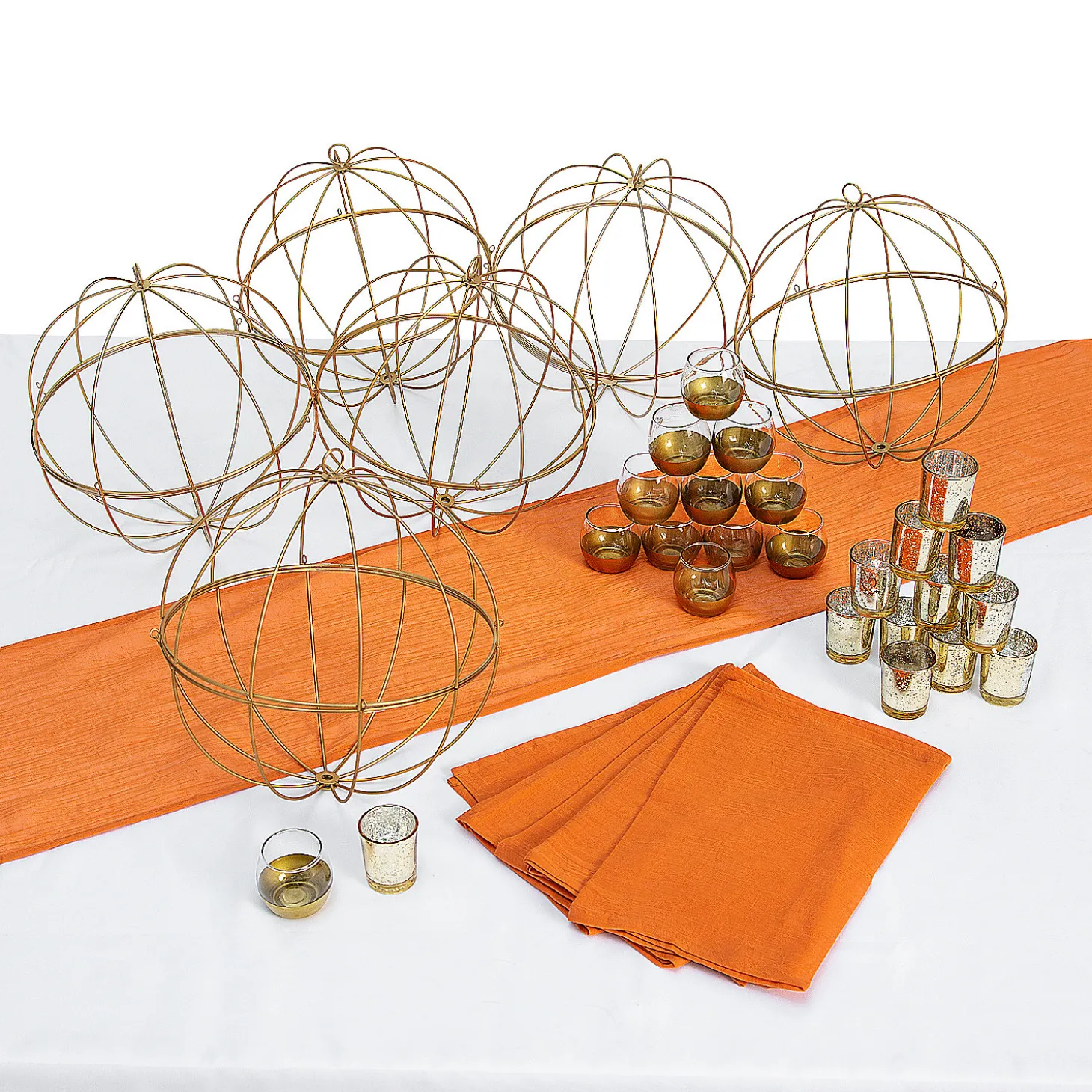 Gold Accent Centerpiece Kit For 6 Tables