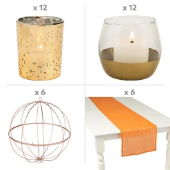 Gold Accent Centerpiece Kit For 6 Tables
