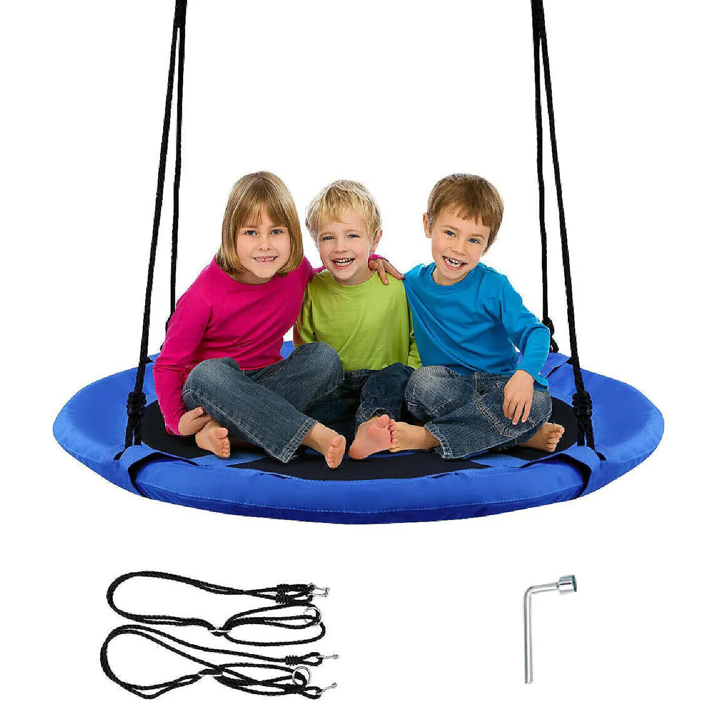 Goplus 40'' Flying Saucer Tree Swing Indoor Outdoor Blue
