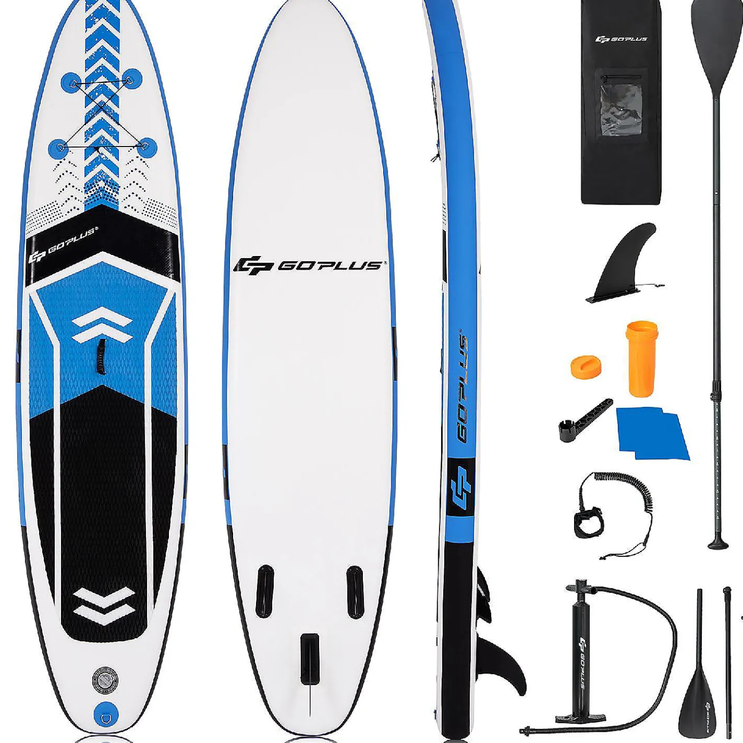 Goplus 10'5'' Inflatable Stand Up Paddle Board Sup With Carrying Bag Aluminum Paddle