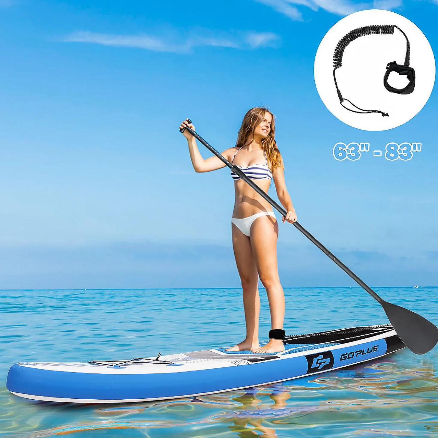 Goplus 10'5'' Inflatable Stand Up Paddle Board Sup With Carrying Bag Aluminum Paddle