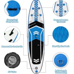 Goplus 10'5'' Inflatable Stand Up Paddle Board Sup With Carrying Bag Aluminum Paddle