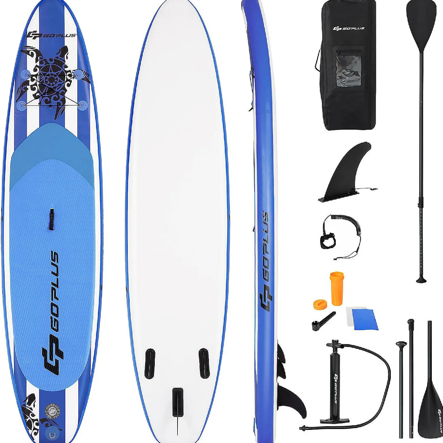 Goplus 11' Inflatable Stand Up Paddle Board Sup W/Carrying Bag Aluminum Paddle