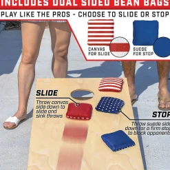 Gosports Dual Sided Cornhole Bean Bags | Slide & Stop Regulation Tournament Bean Bags Set Of 8
