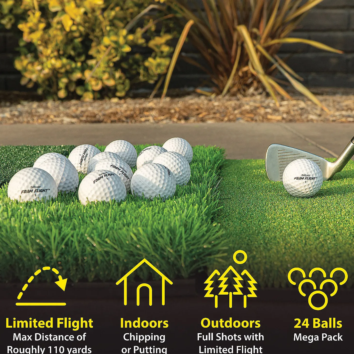 Gosports Foam Flight Practice Golf Balls 24 Pack - White