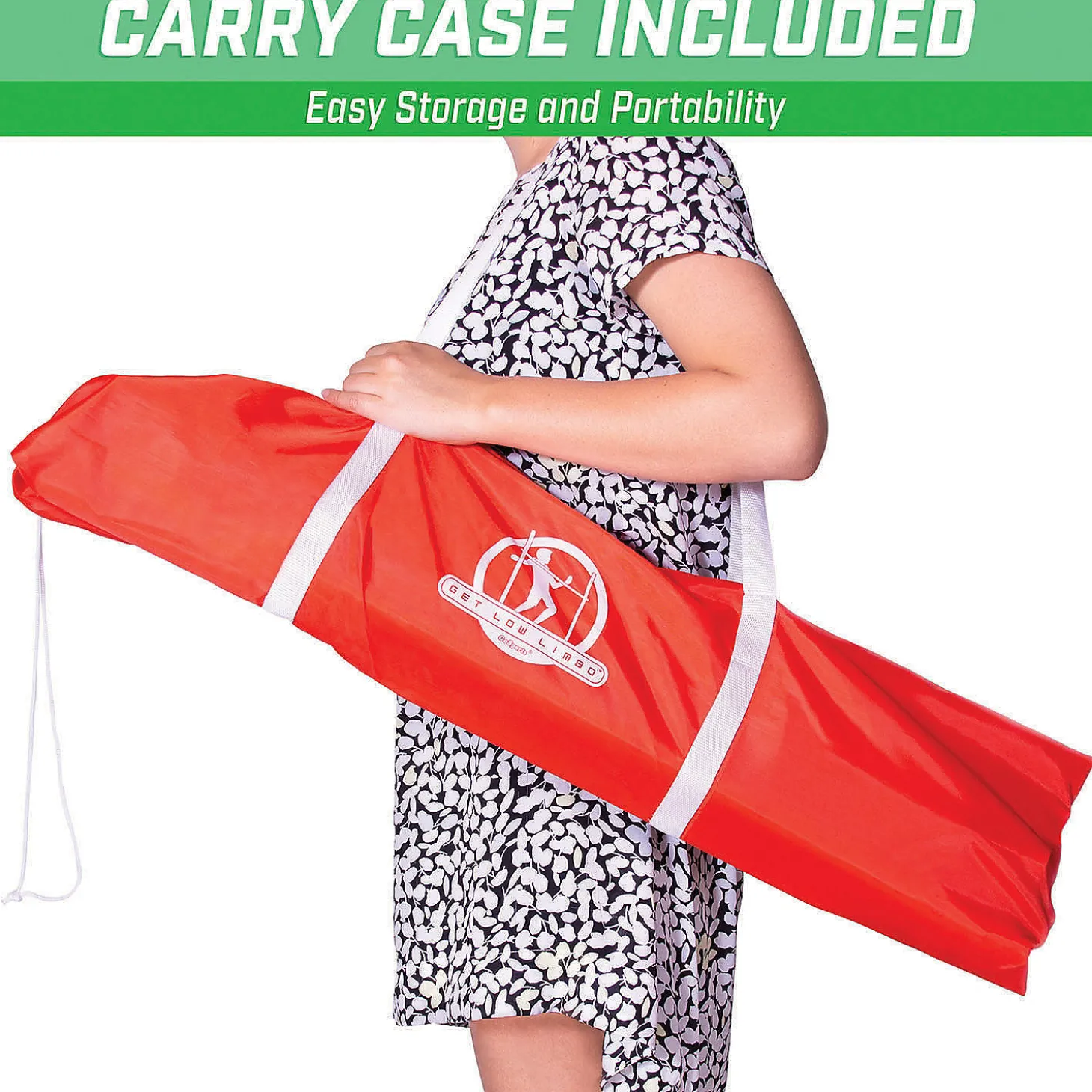 Gosports Get Low Limbo Premium Wooden Limbo Game, Sets Up In Seconds - Fun For Kids & Adults, White, Red