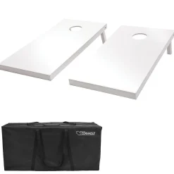 Gosports Regulation Size Wooden Cornhole Set With White Finish - Includes Carrying Case