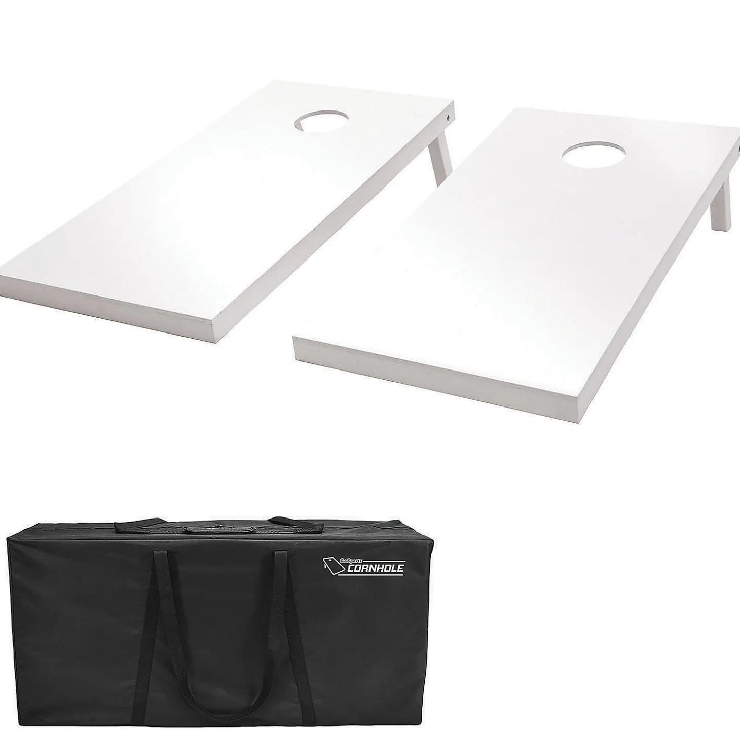 Gosports Regulation Size Wooden Cornhole Set With White Finish - Includes Carrying Case