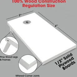 Gosports Regulation Size Wooden Cornhole Set With White Finish - Includes Carrying Case