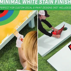 Gosports Regulation Size Wooden Cornhole Set With White Finish - Includes Carrying Case