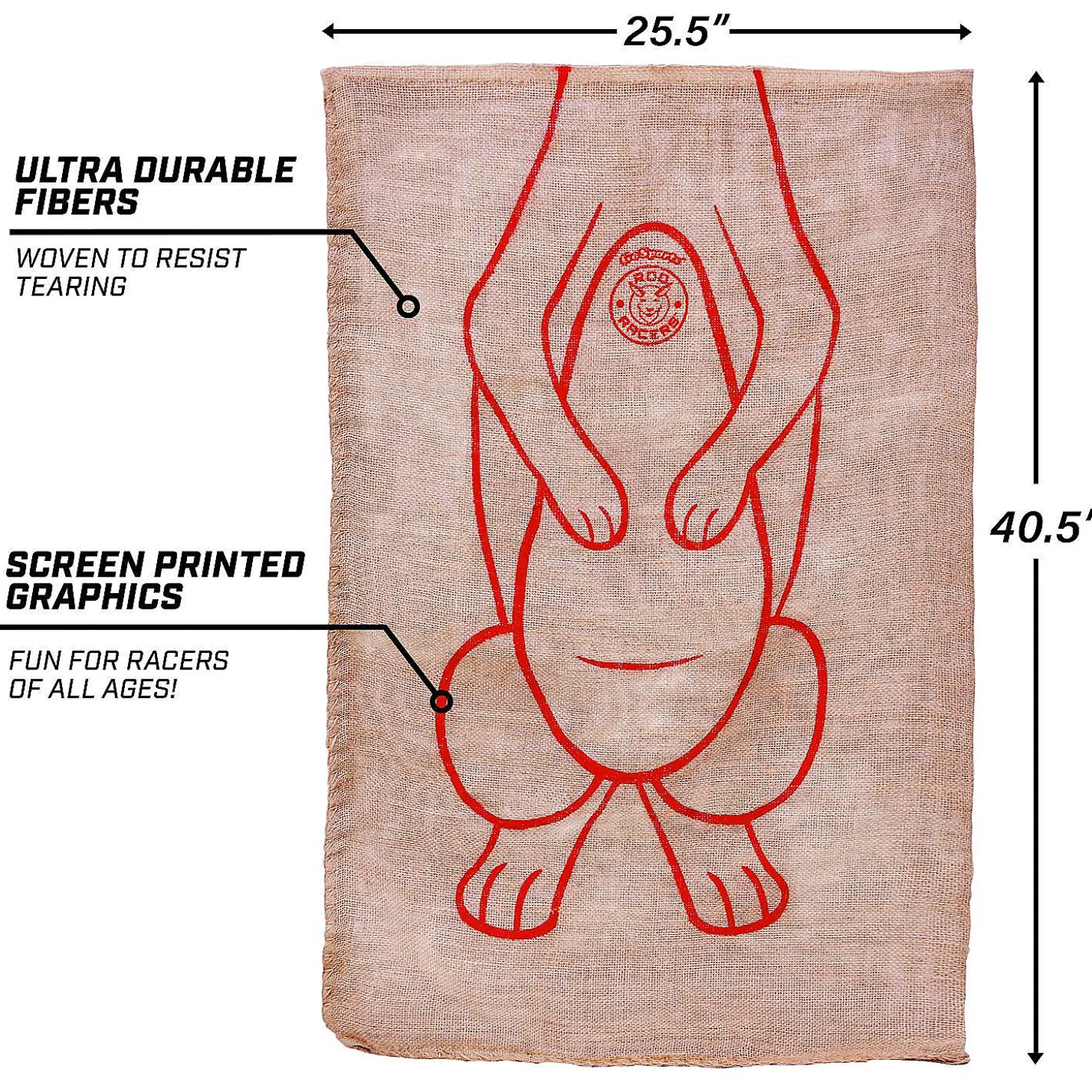 Gosports Roo Racers Sack Race Game 6 Pack - Xl Size Burlap Potato Sack Races For Kids & Adults