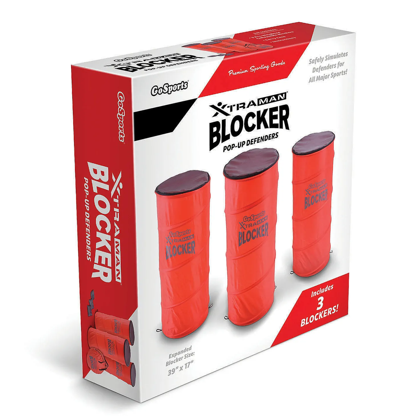 Gosports Xtraman Blocker Pop-Up Defenders 3 Pack - Safely Simulate Defenders For All Major Sports - Basketball, Soccer, Football And More