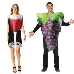 Grapes & Wine Glass Couples Costumes