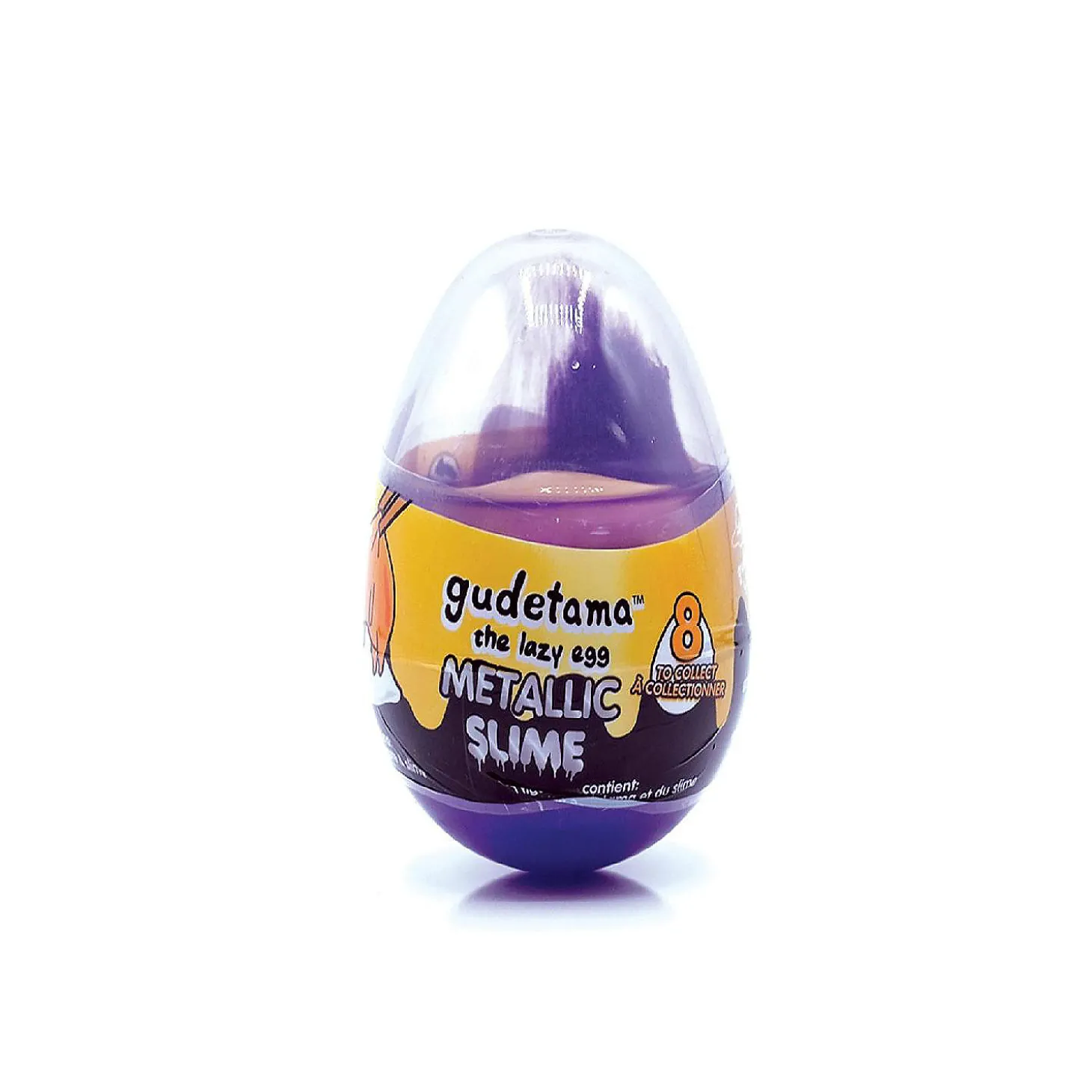 Gudetama The Lazy Egg Metallic Slime & Mini Figure Purple