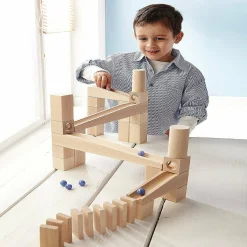 Haba Ball Track Starter Set - 44 Piece Wooden Marble Run