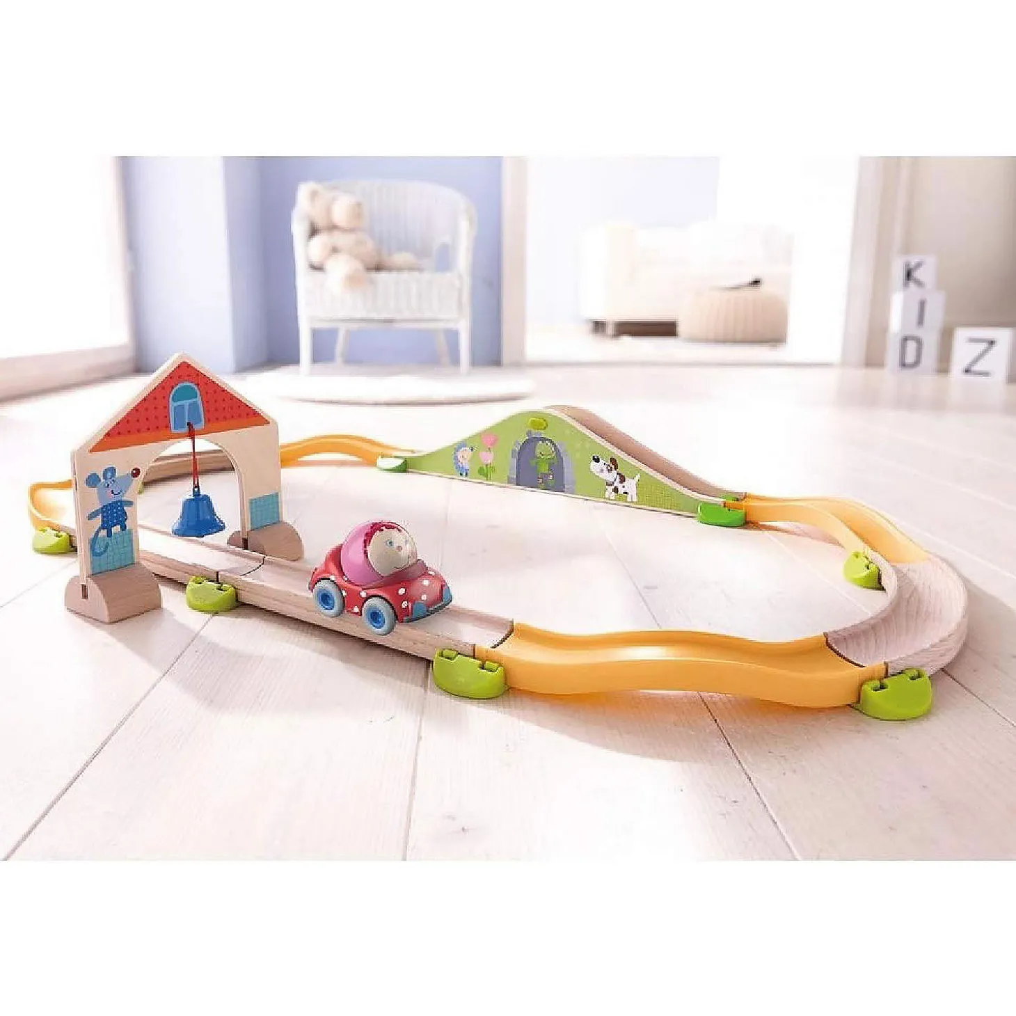 Haba Kullerbu Pauline's Convertible Ball Car - Red Polka Dot Vehicle With Ball