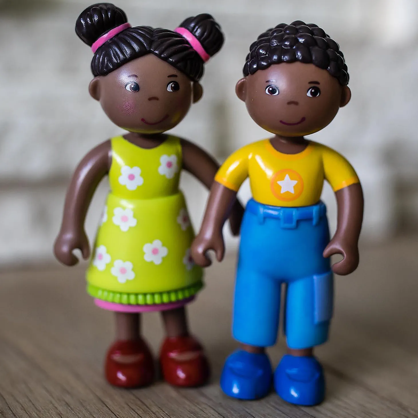 Haba Little Friends Naomi - 3.75" Girl Dollhouse Toy Figure With Pig Tails