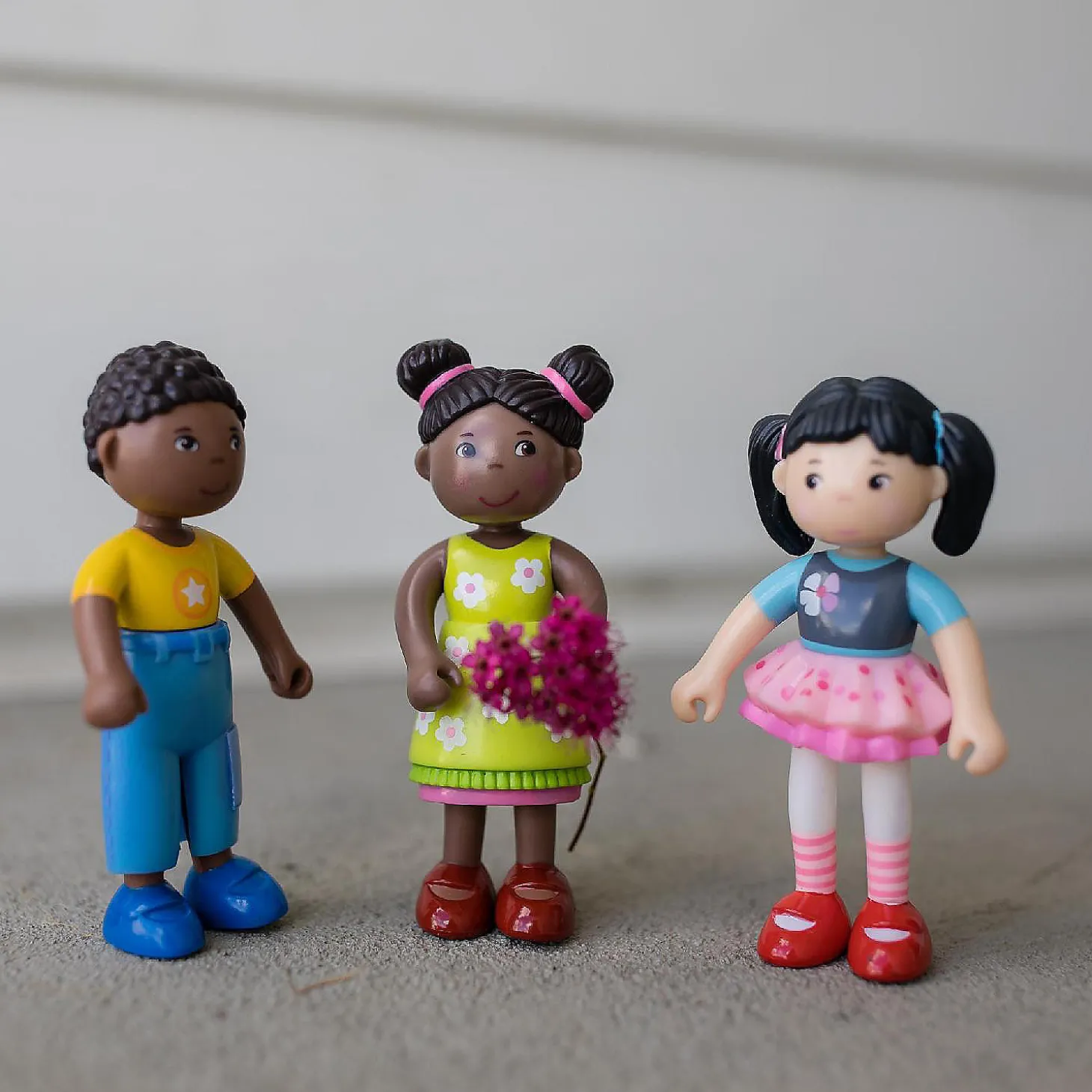 Haba Little Friends Naomi - 3.75" Girl Dollhouse Toy Figure With Pig Tails